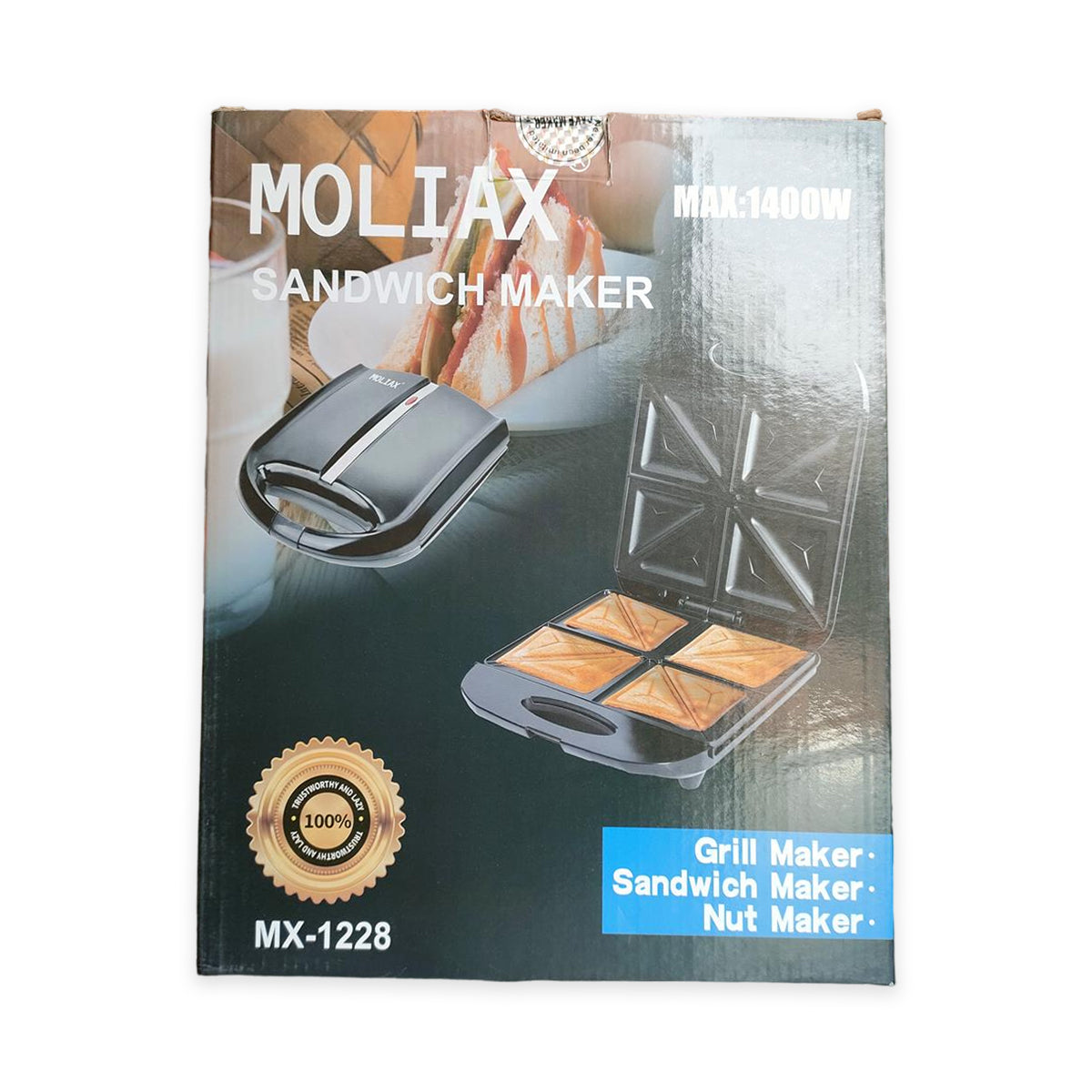 Moliax Sandwich Maker Model: MX-1228
