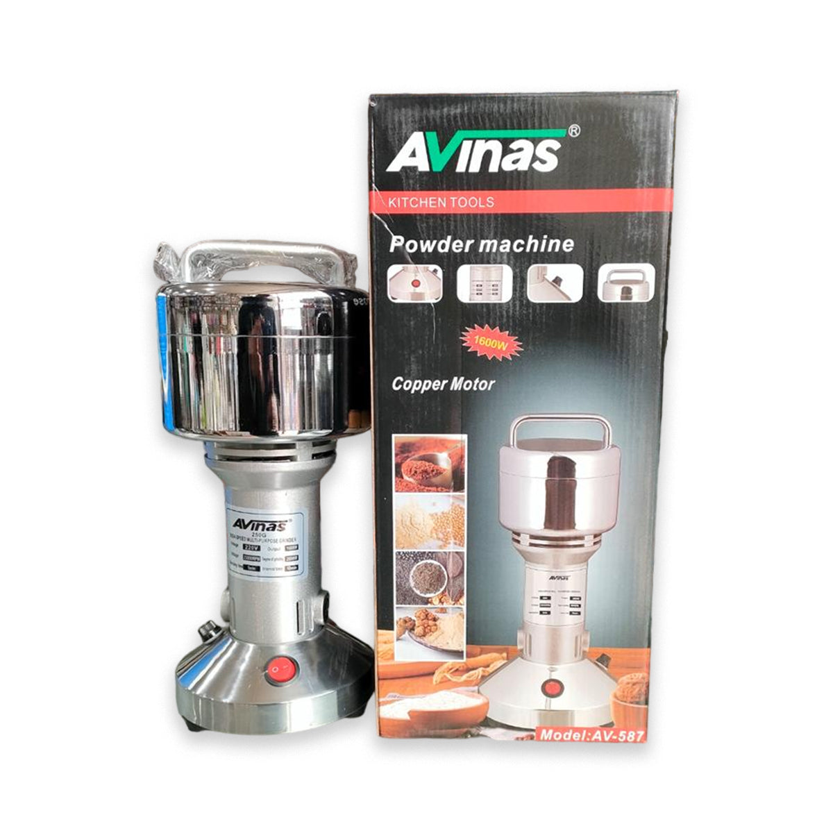 250G Grains Spices Cereals Coffee Dry Food Grinder Machine Crusher 1600W